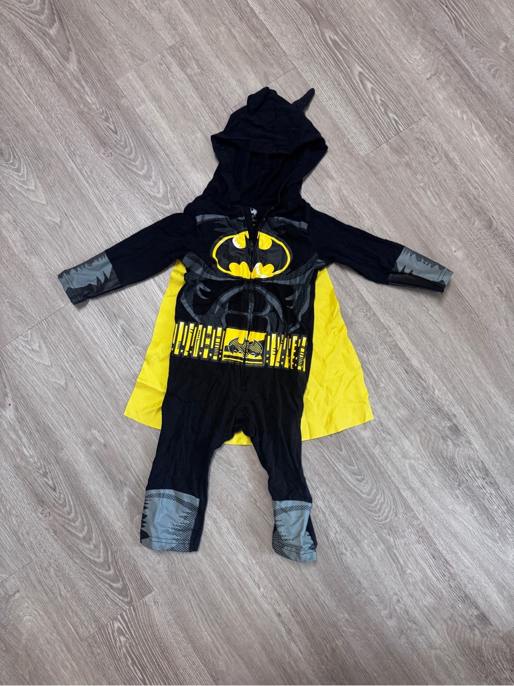 Batman Black and Yellow Cape Hooded Kids Superhero Costume